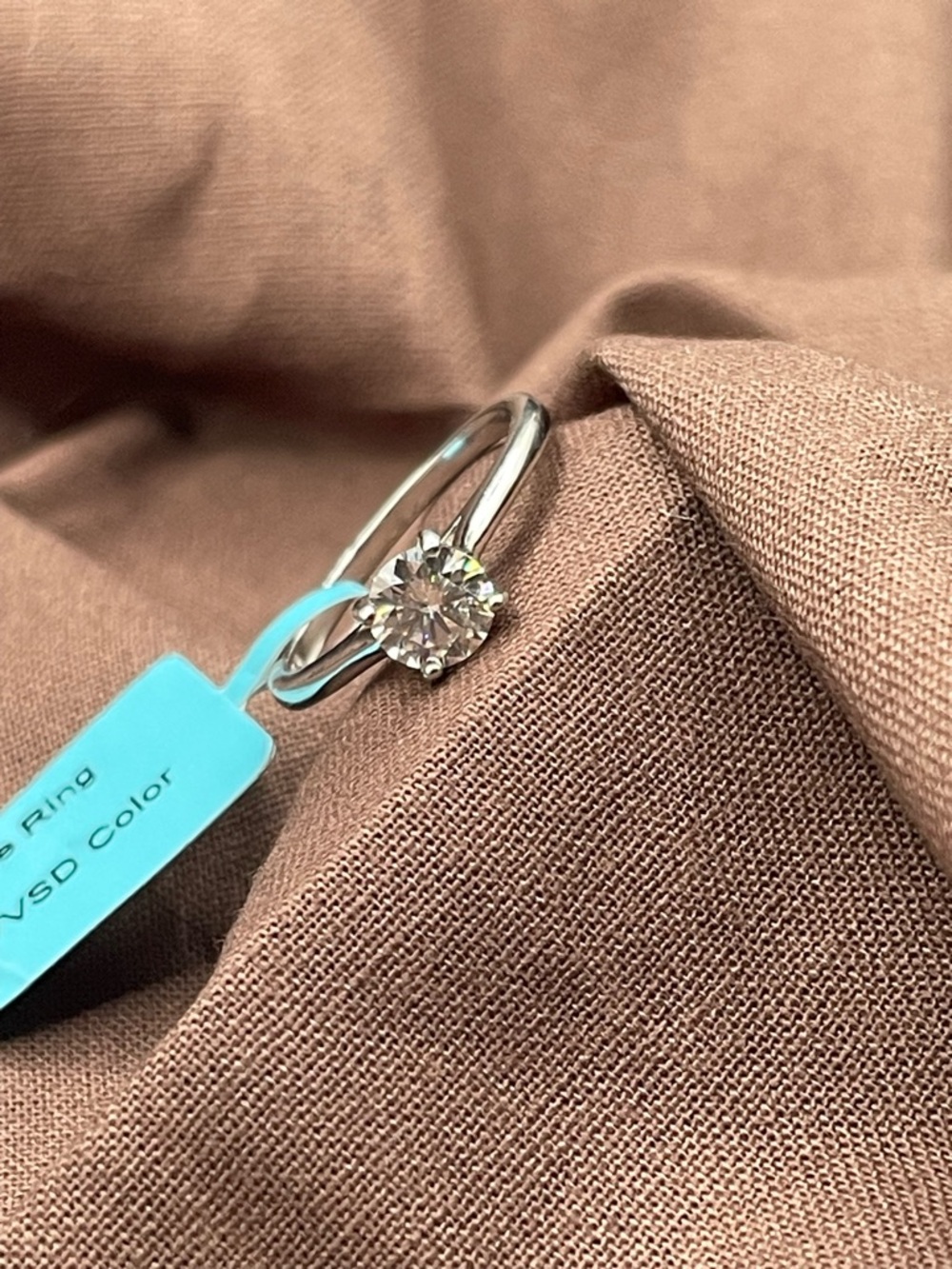 0.80 Carat VVSD Moissanite Diamond-925 Sterling Silver Engagement Ring 💍 Size 7